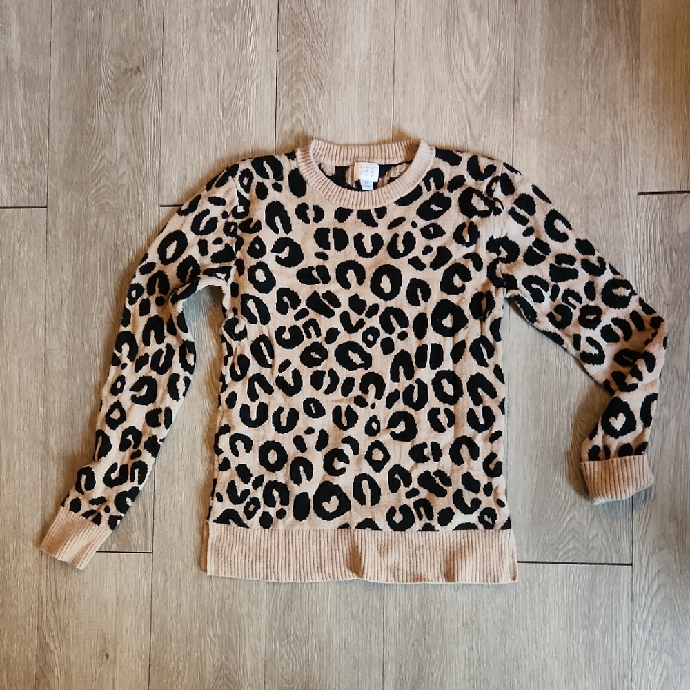 Leopard Print Sweater - Tan and Black